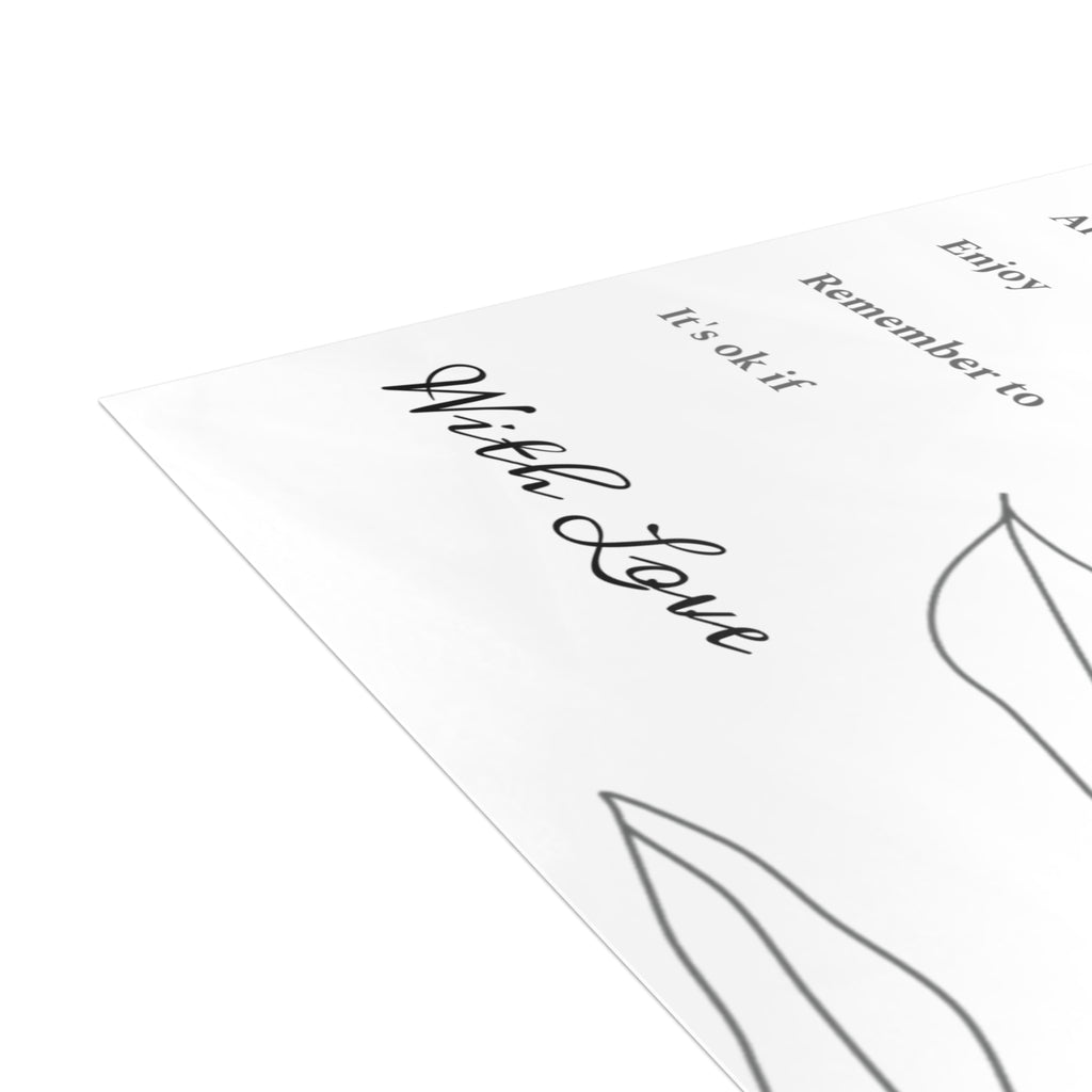 Advice and Wishes Black & White Floral