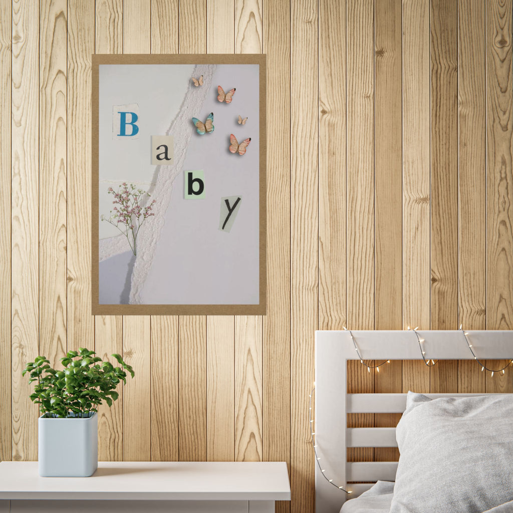 Baby Collage Poster — Pastel Floral & Butterfly Nursery Wall Art Baby Shower Wall Artwork