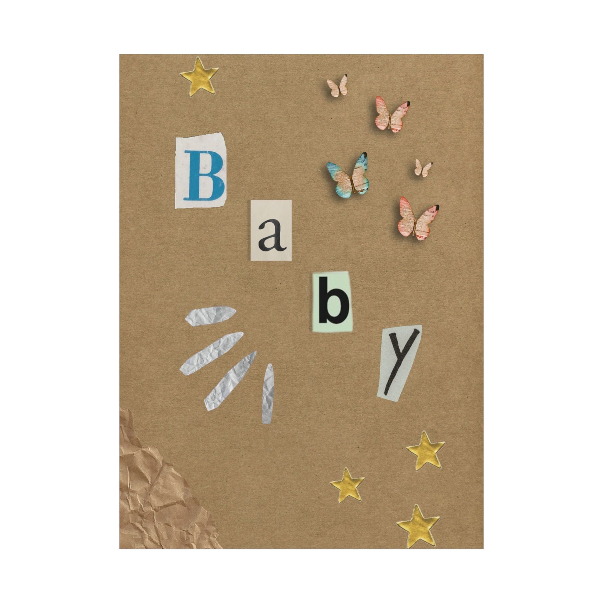 Baby Collage Poster — Nursery Wall Art with Butterflies