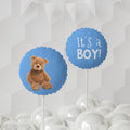 11" It's a Boy Teddy Balloon — Blue Round Baby Shower Balloon