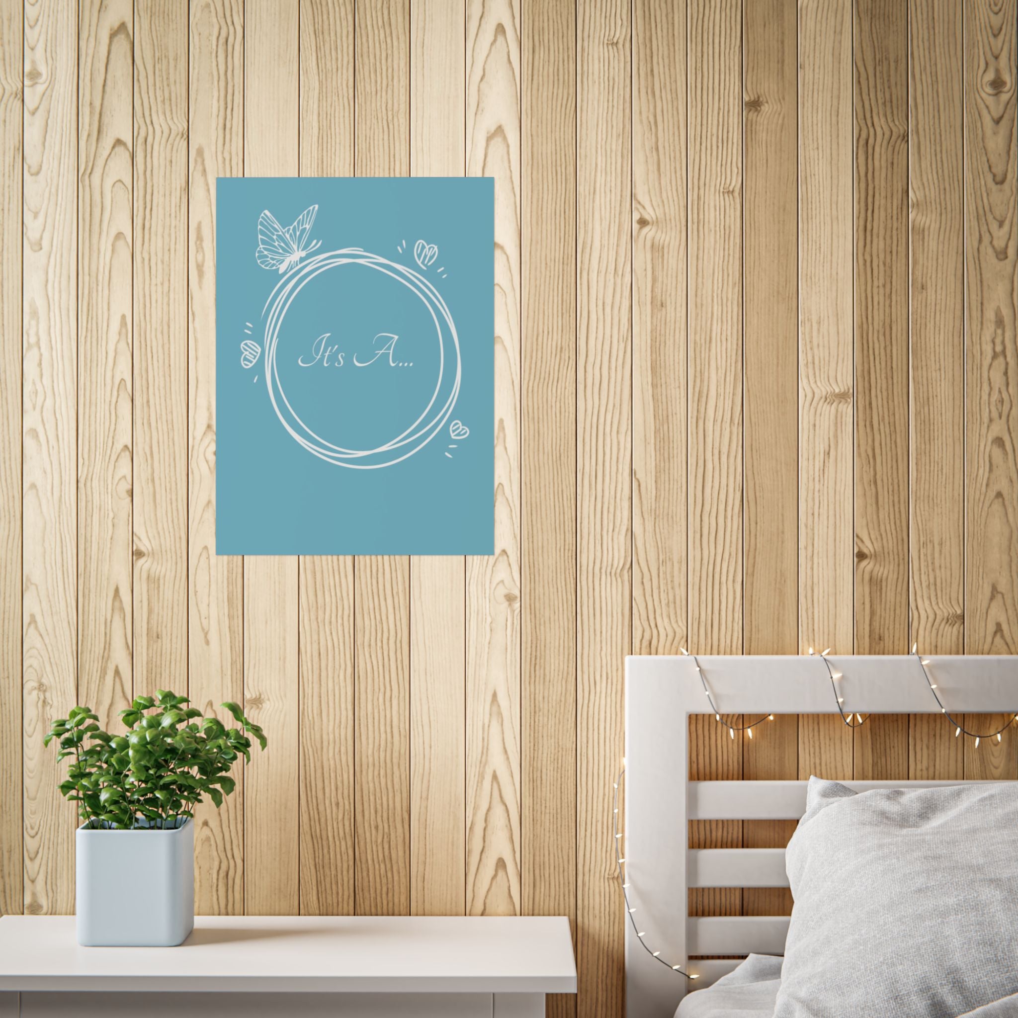 Gender Reveal 'It's A...' Poster — Blue Unframed Announcement Print