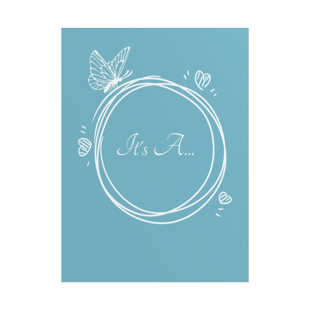 Gender Reveal 'It's A...' Poster — Blue Unframed Announcement Print