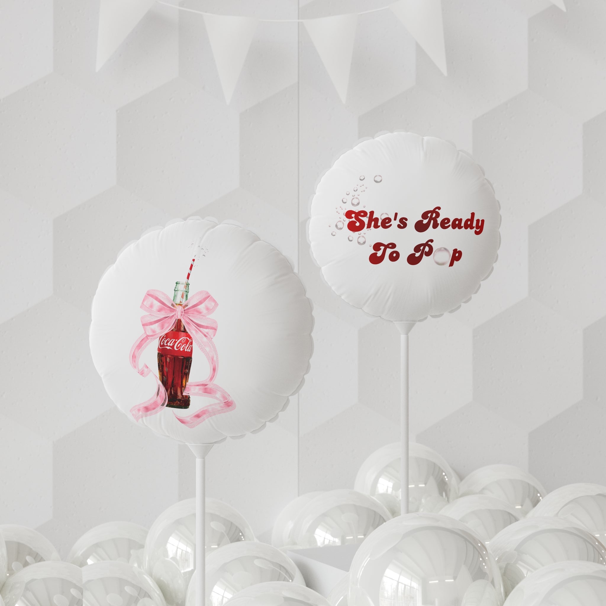 She's Ready To Pop-Soda Baby Shower Balloon — 11" Round/Heart Foil