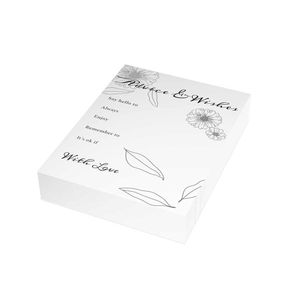 Advice and Wishes Black & White Floral