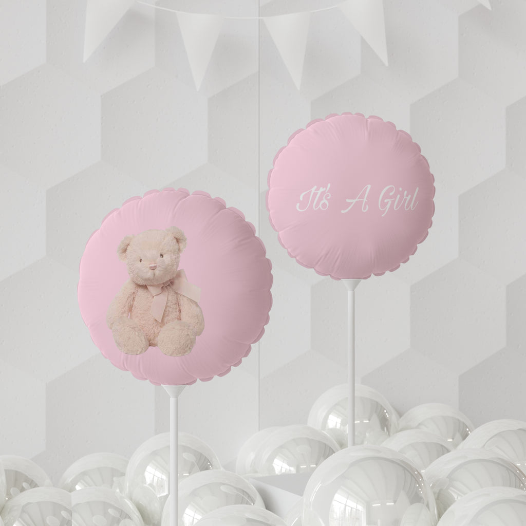 It's a Girl 11" Pink Baby Balloon — Round & Heart Foil Nursery Shower Decor