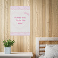 Baby Announcement Poster — "A Baby Girl Is On The Way!" Pink Heart Nursery Print