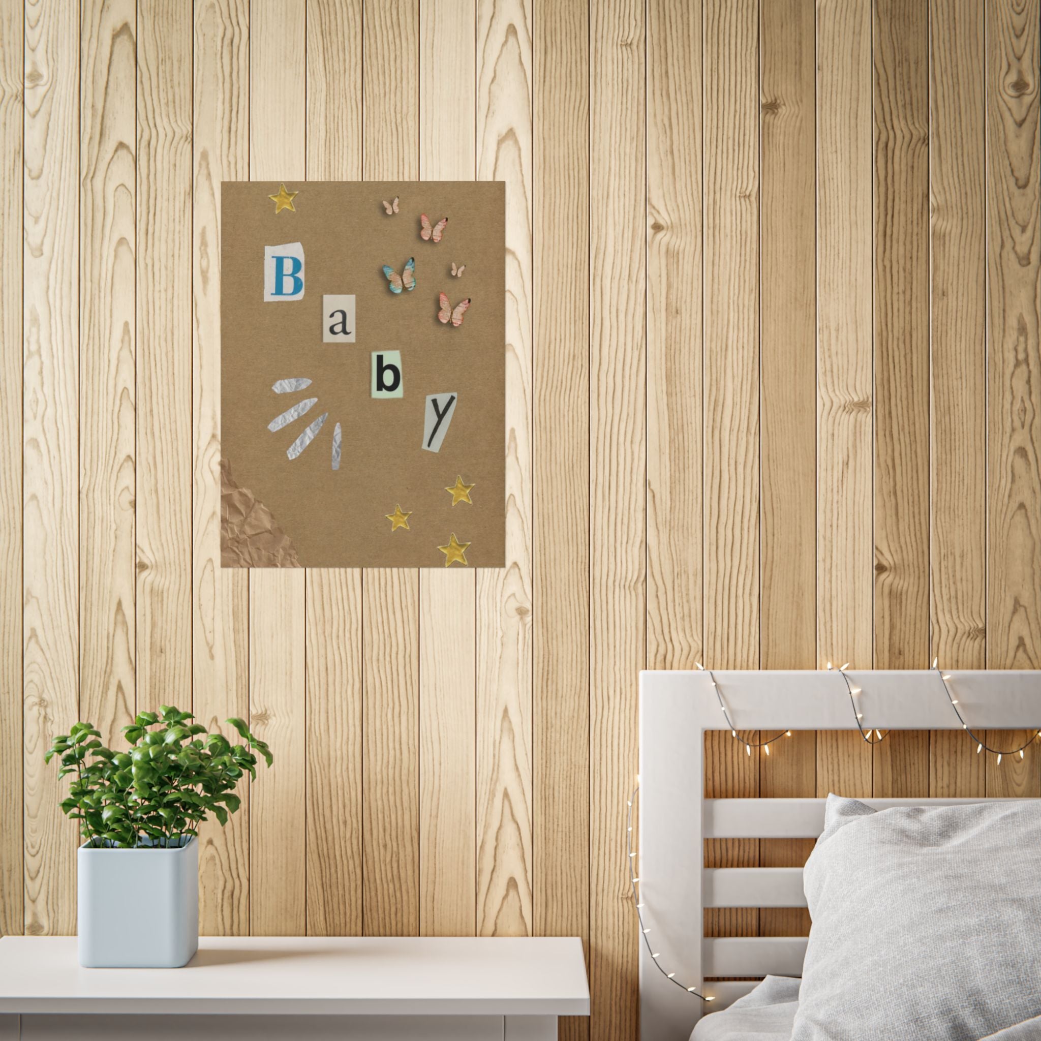 Baby Collage Poster — Nursery Wall Art with Butterflies