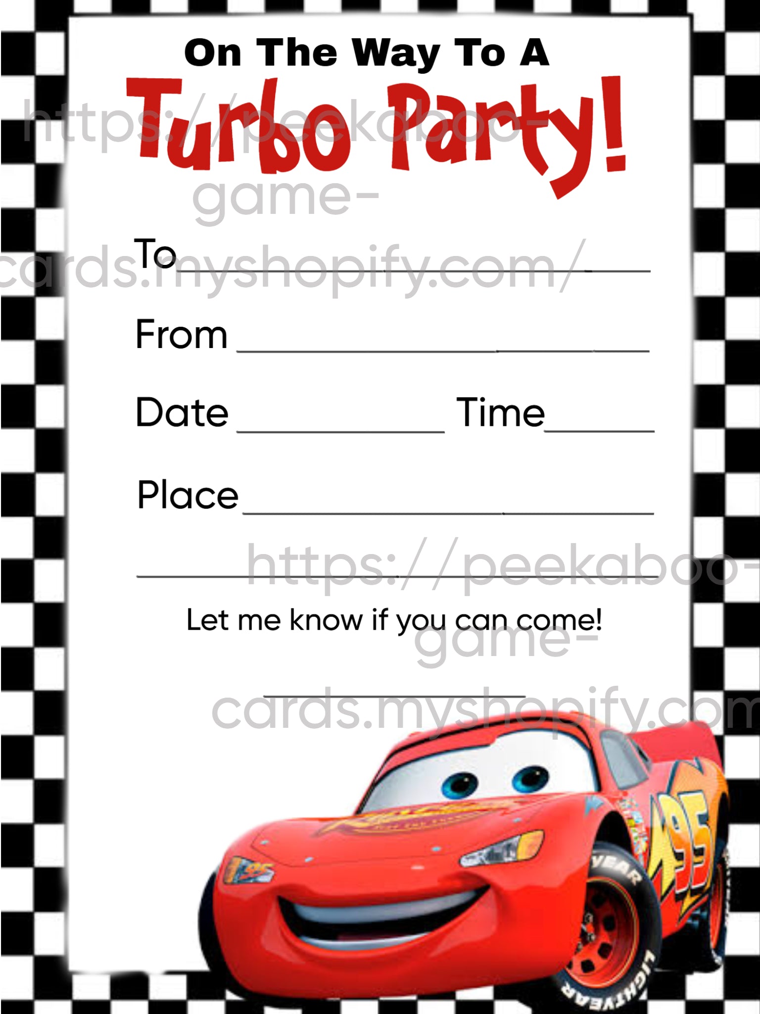 Flash Birthday invites (envelopes included)