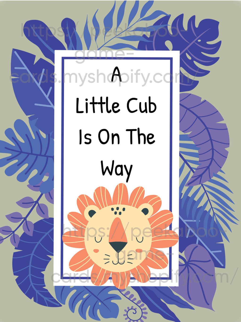"Cub On The Way" Baby Shower Game Cards (Digital)