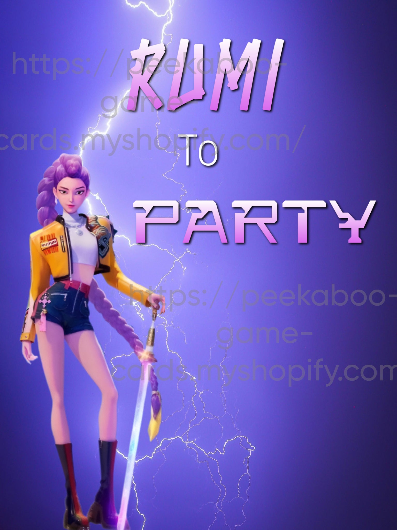 Rumi Birthday Invites (envelopes included)