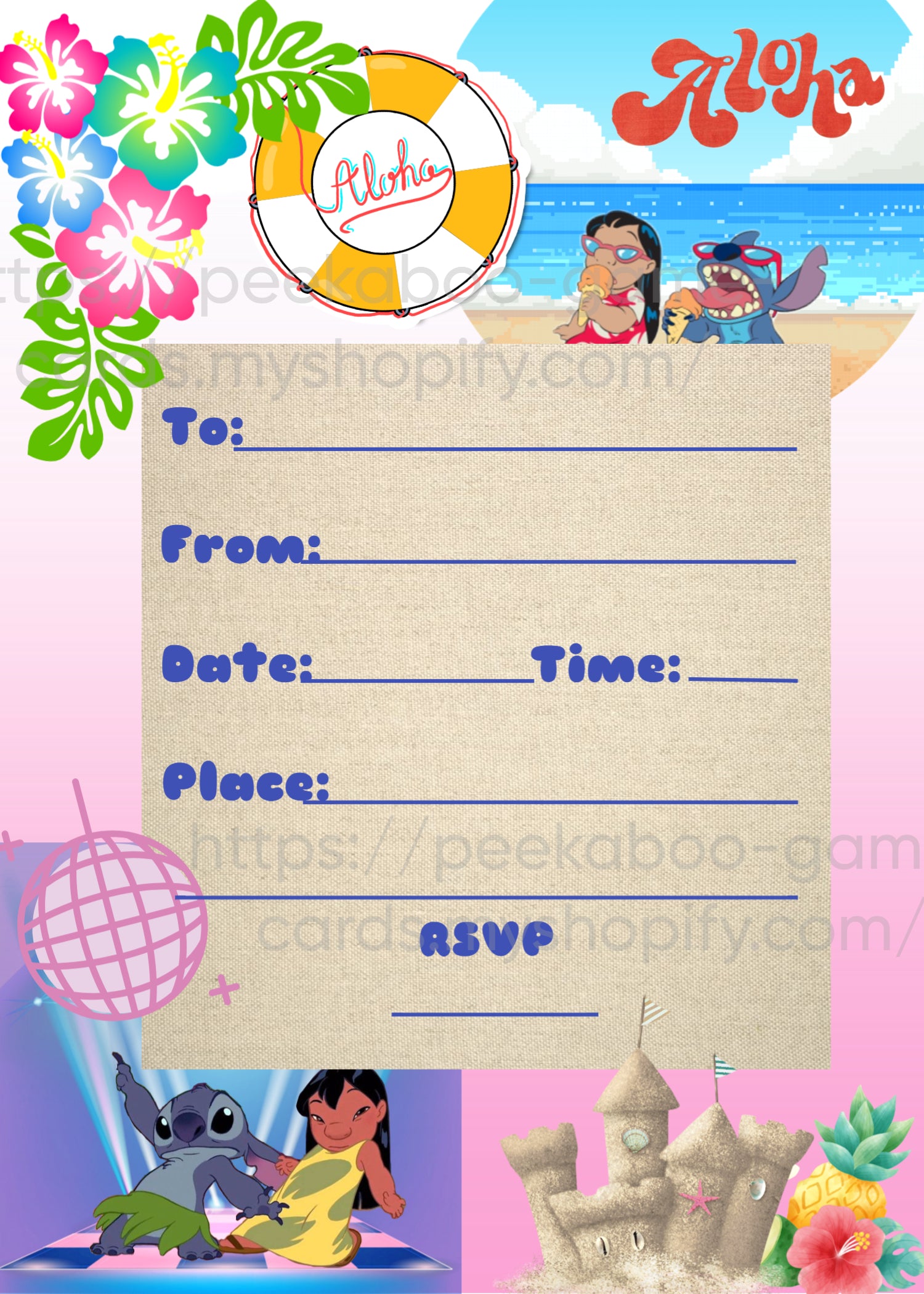 Stitch Birthday Party Invitation (Printable)