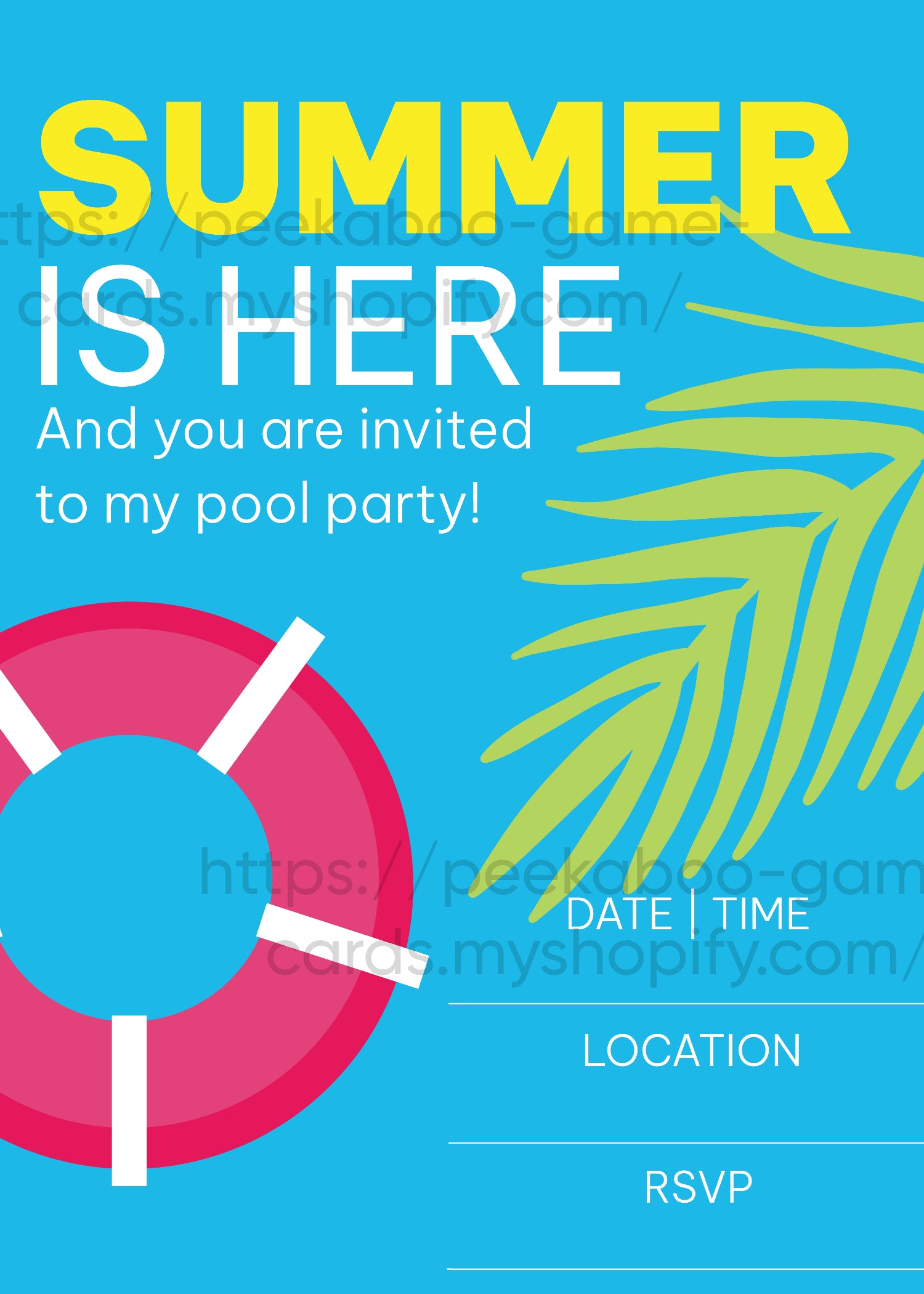 Pool Party Invitations (Printable)