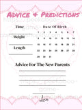 Baby Girl/ Baby Prediction Cards (Digital)