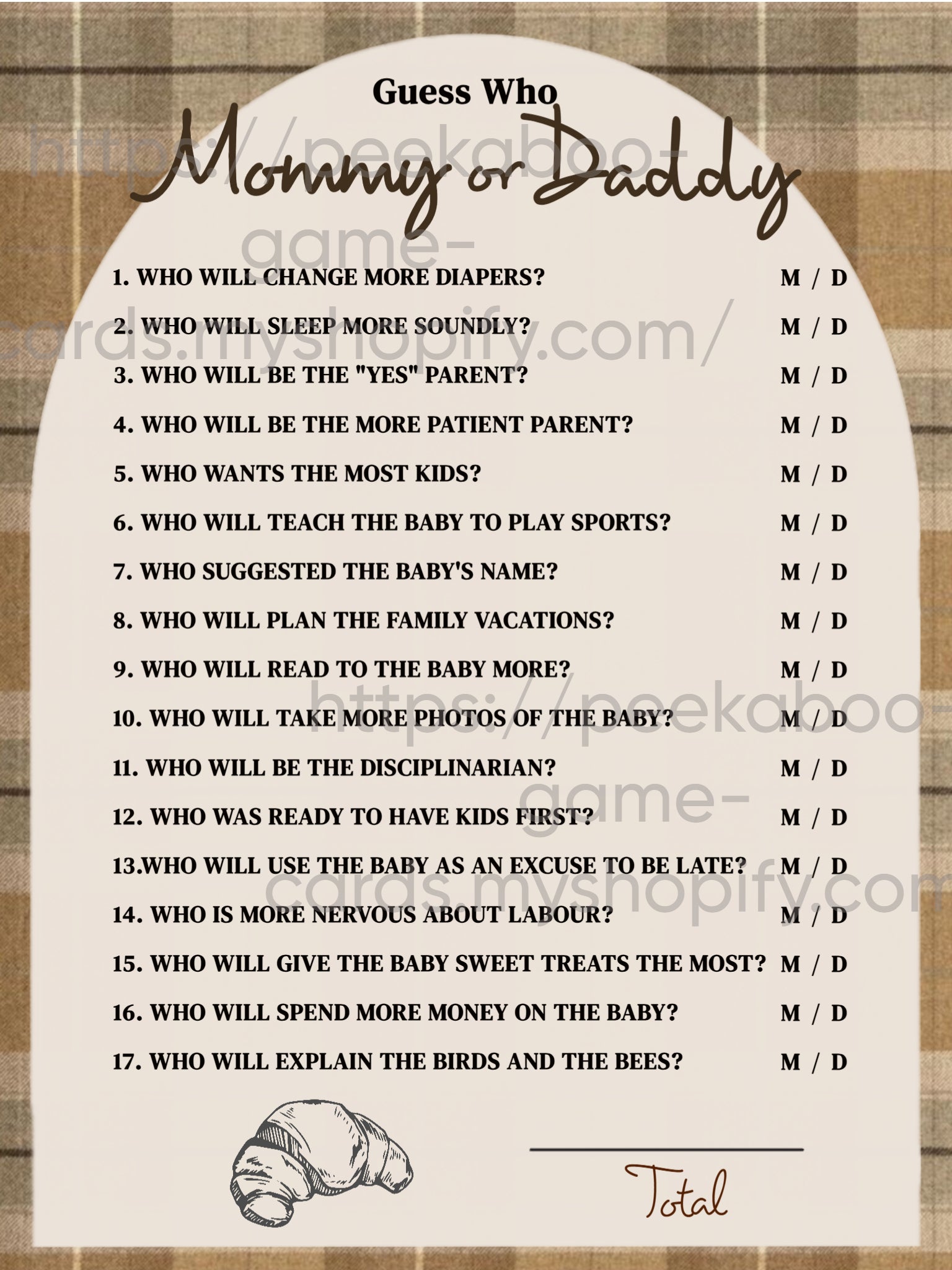 Bun In The Oven Guess Who Cards