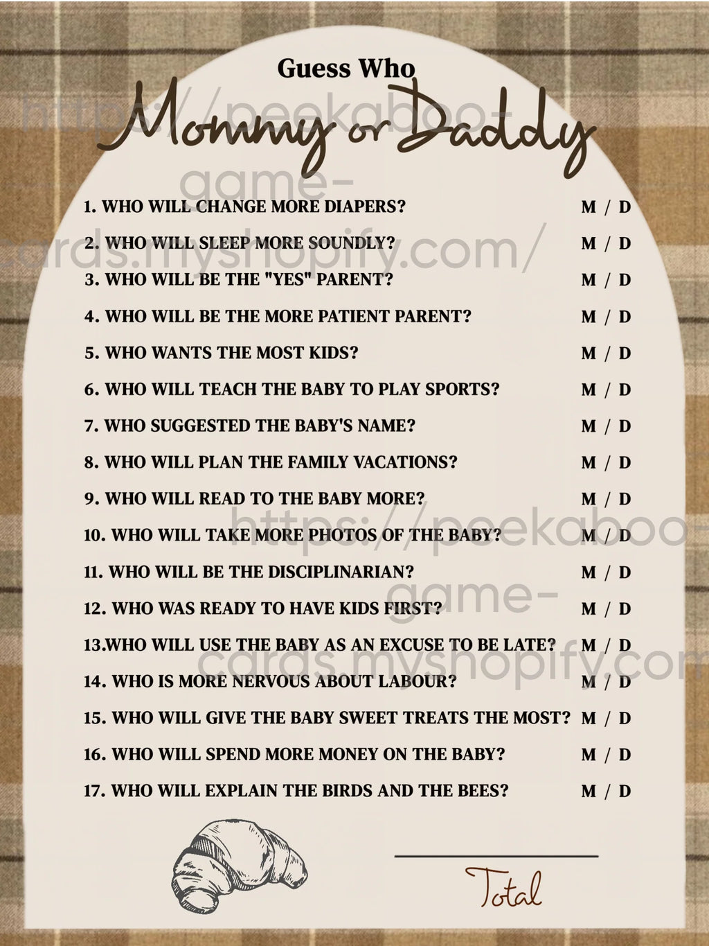 Bun In The Oven/ New Parents "Guess Who" Game Cards (Digital)