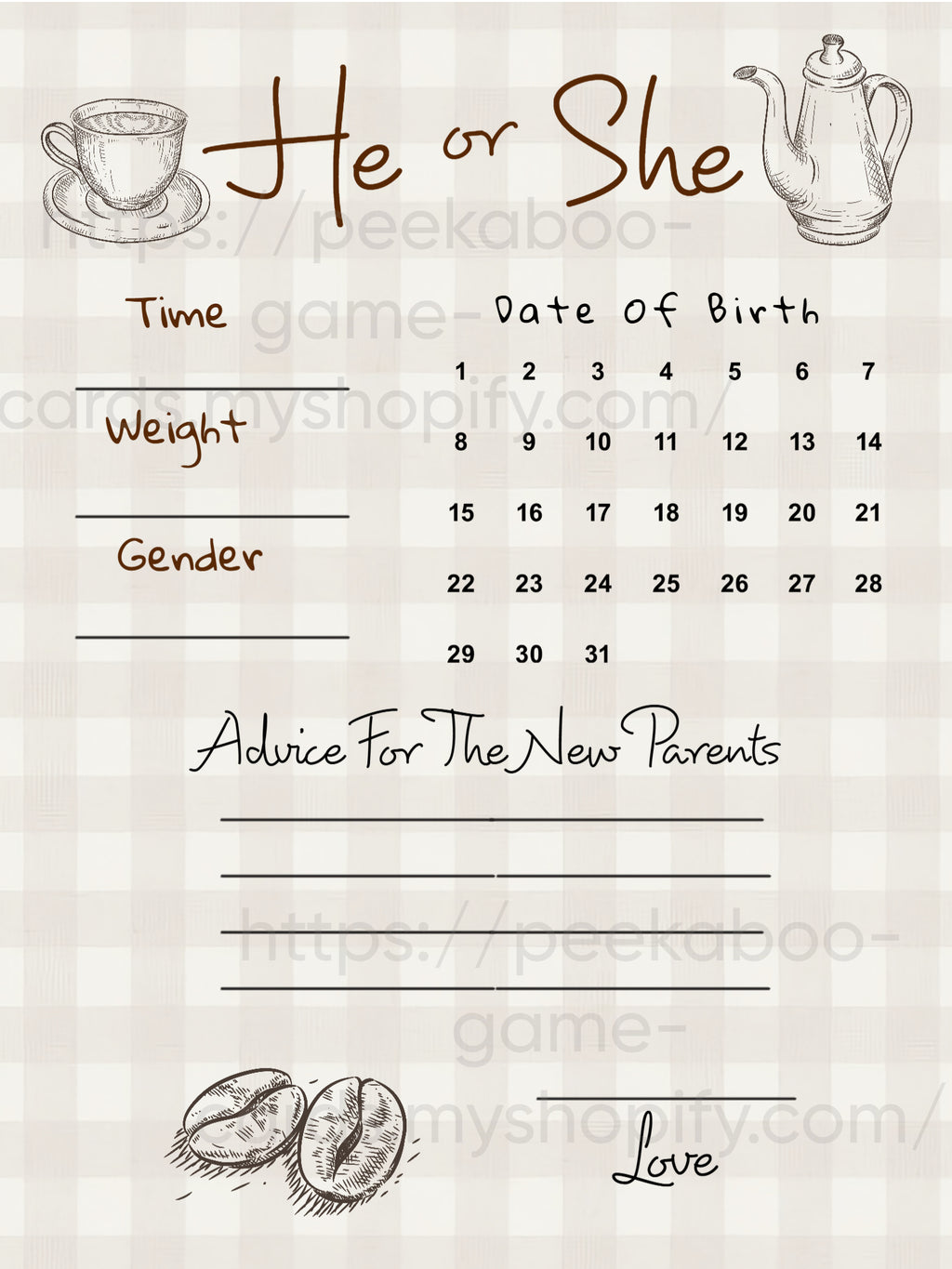 Café Bébé Prediction Cards ( Digital)