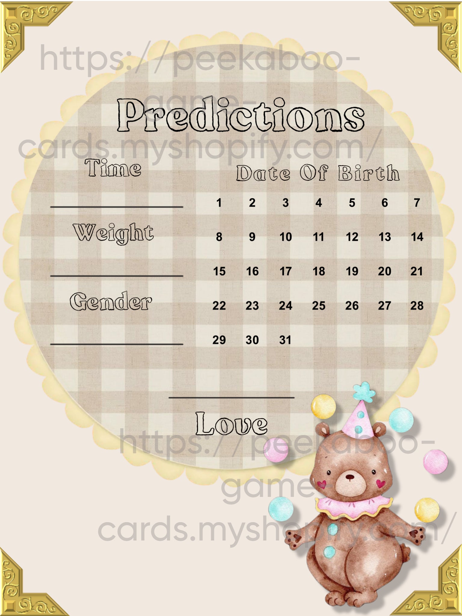Circus Prediction Cards