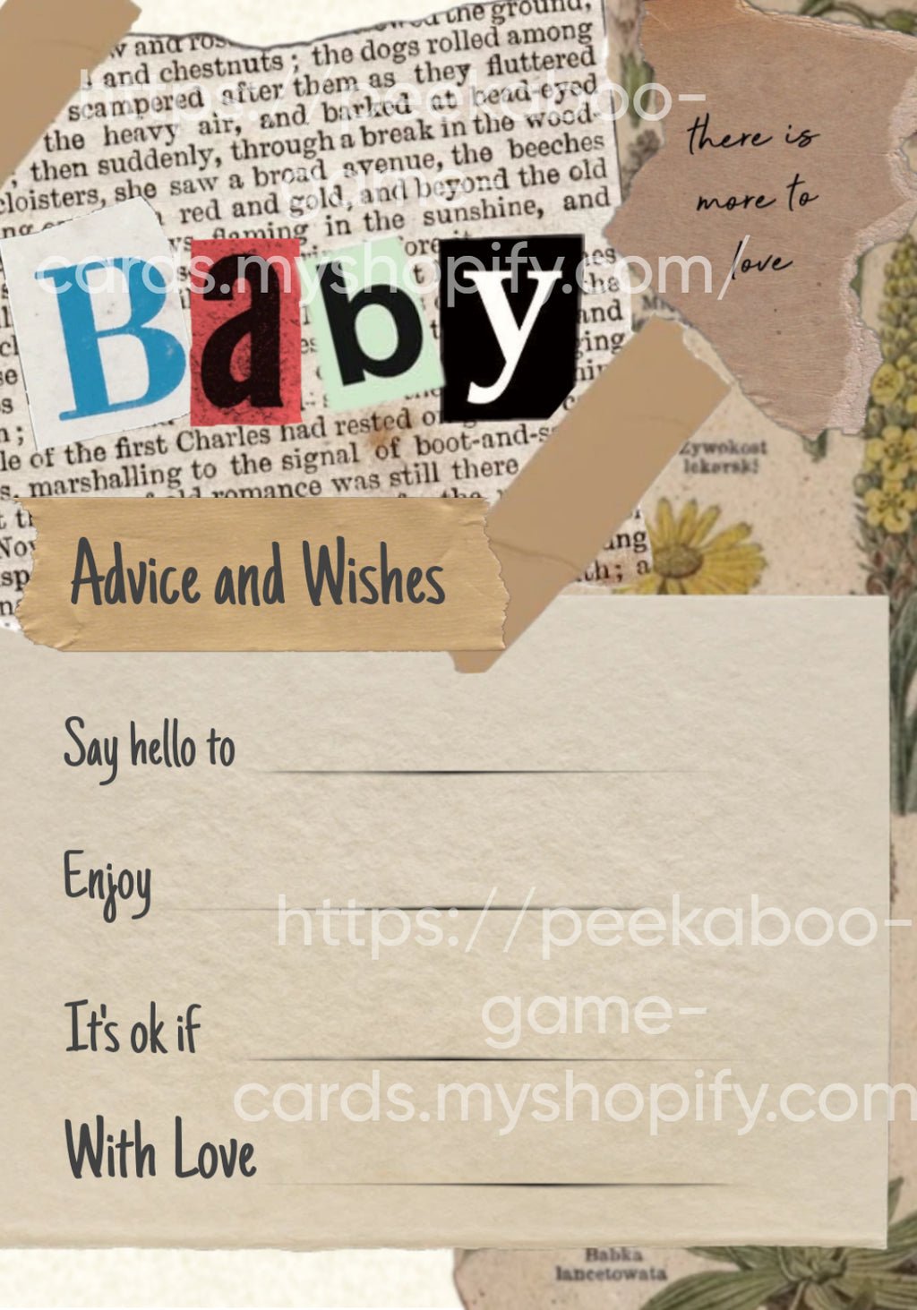 Scrapbook/ Baby Prediction Cards (Digital)