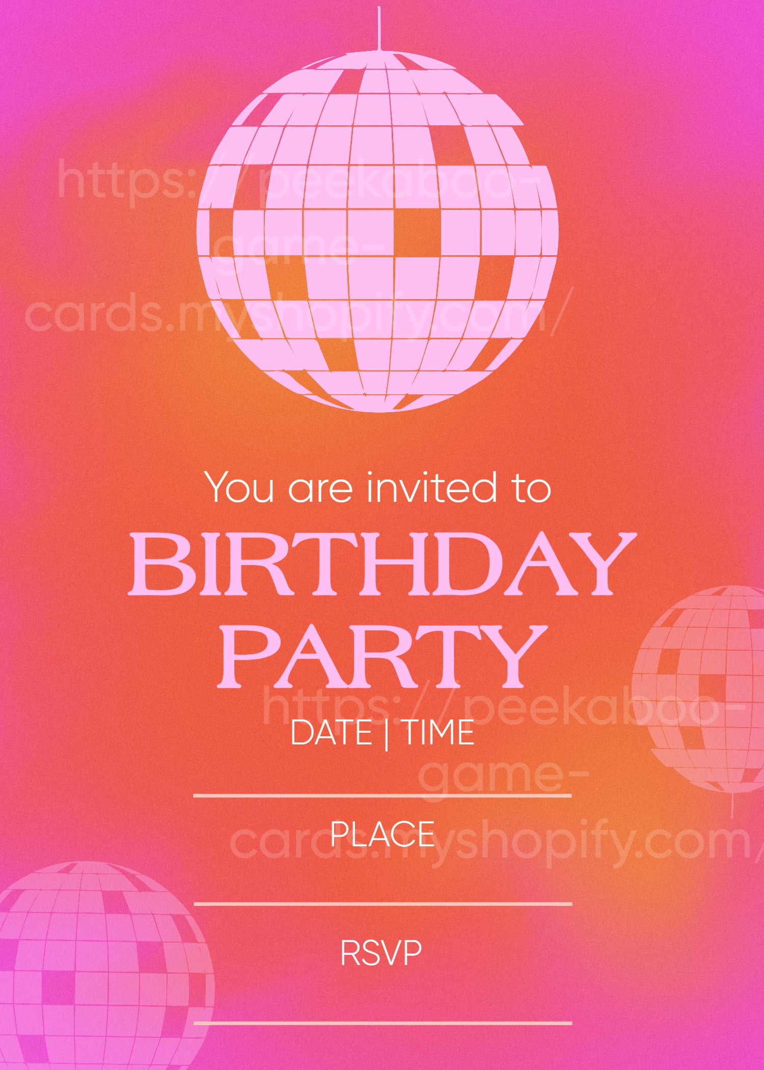 Disco Birthday Party (Printable)