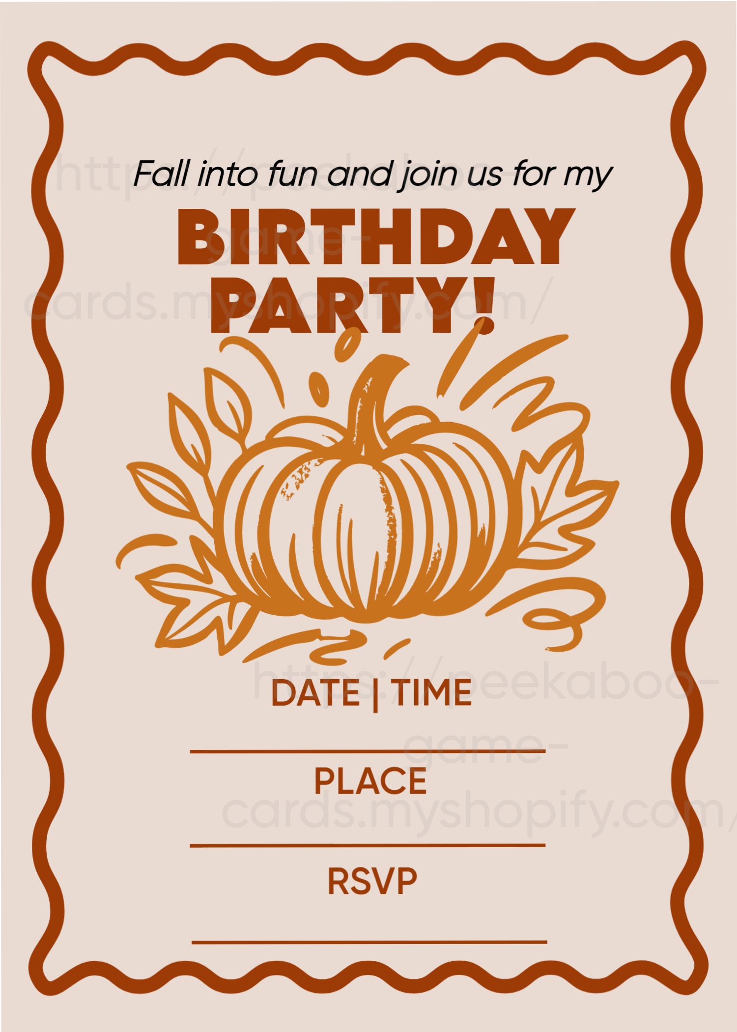 Fall Birthday Invitation (Printable)