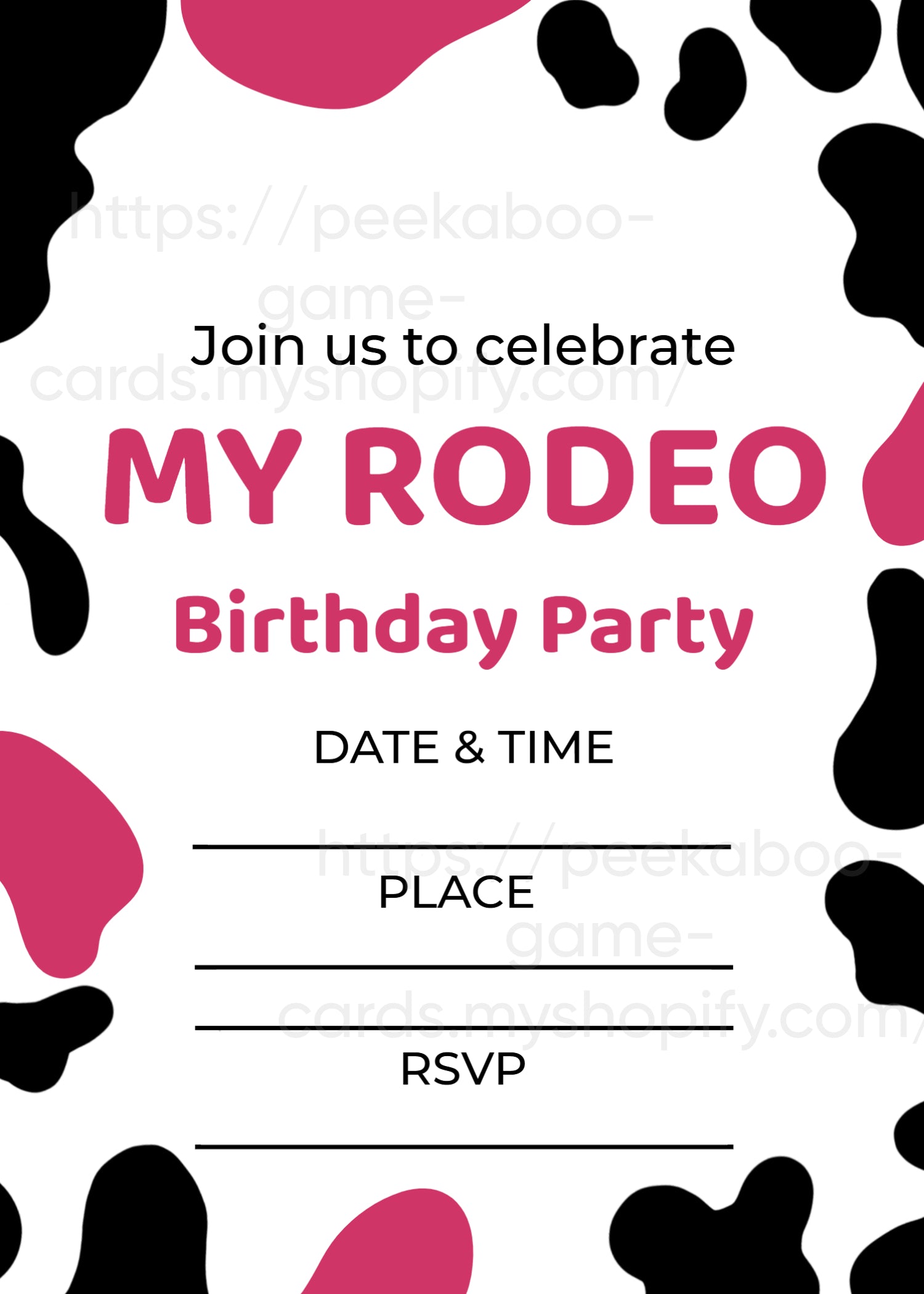 Cowgirl Birthday Party Invitation (Printable)