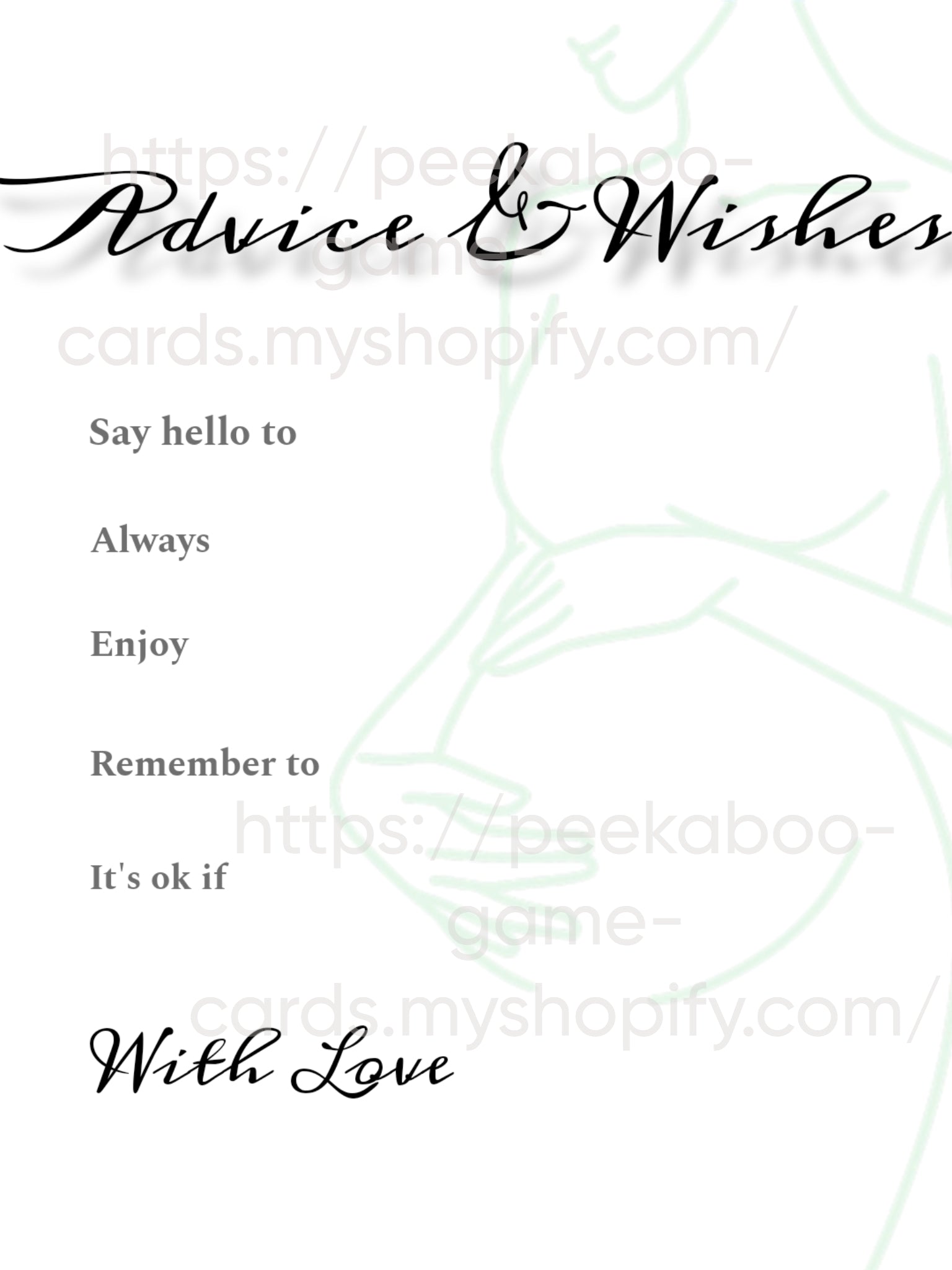 (Green) Advice and Wishes Silhouette