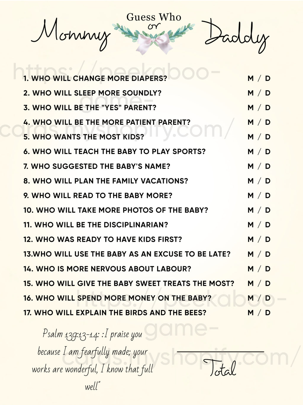 "Heaven's Baby" Baby Shower Game Cards (Digital)