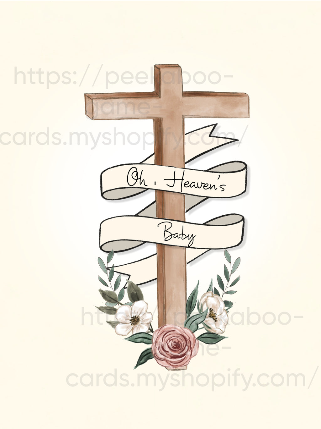 "Oh Heaven's Baby" Baby Prediction Cards (Digital)