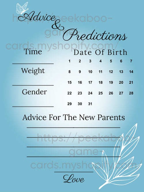 "It's A..." Baby Prediction Cards (Digital)