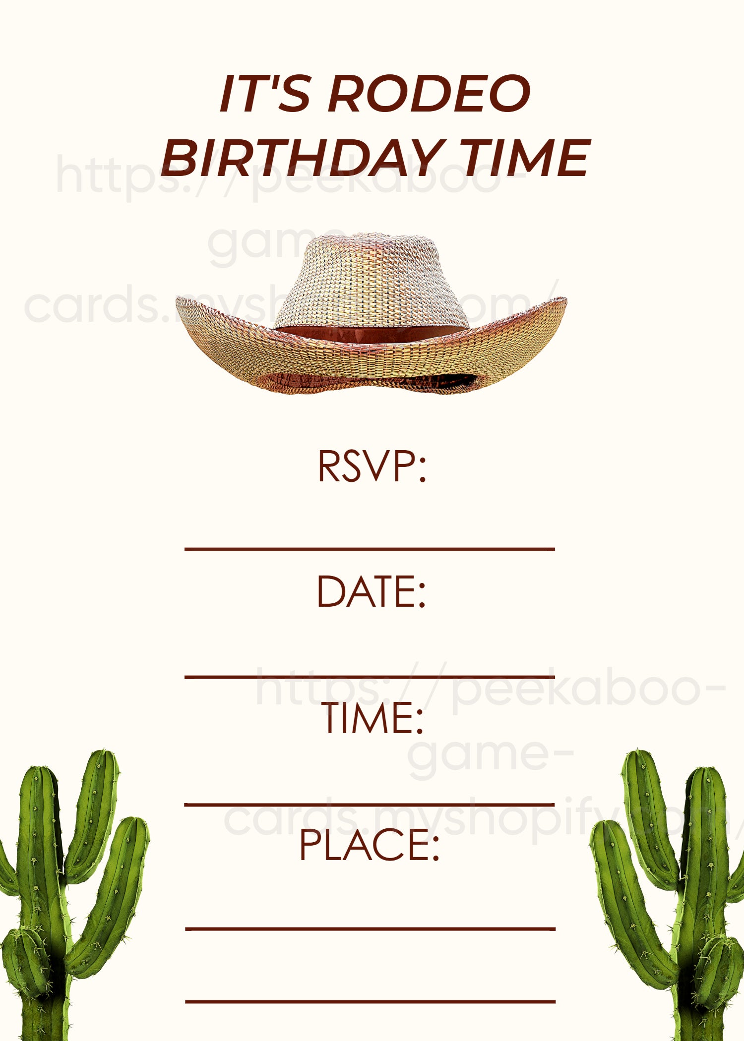 Rodeo Birthday Invitation (Printable)