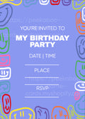 Smiley Birthday Invitation (Printable)