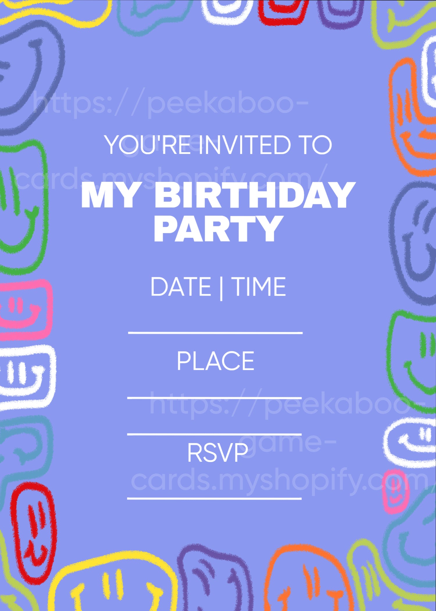 Smiley Birthday Invitation (Printable)