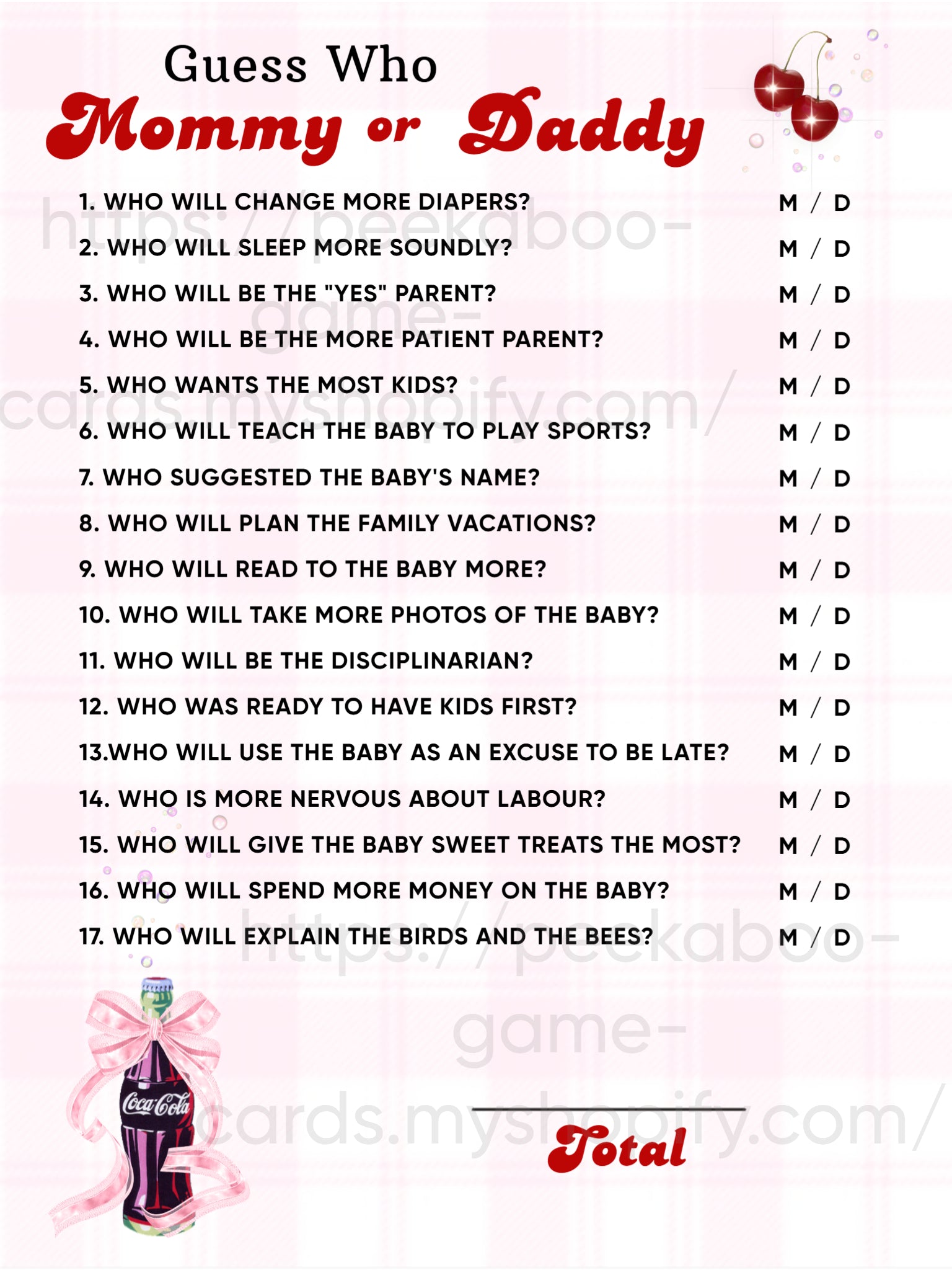 "She's Ready To Pop" New Parents Game Cards (Digital)